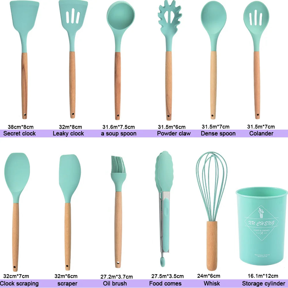 Kitchen Cooking Utensils Set, Non-Stick Silicone Cooking Kitchen Utensils, Heat Resistant Kitchen Gadgets Utensil Set