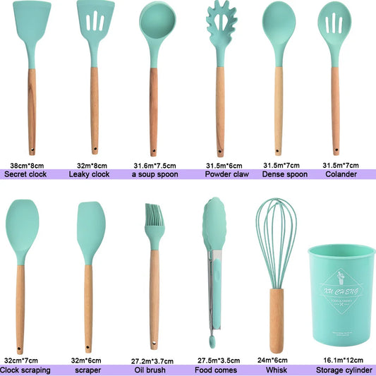 Kitchen Cooking Utensils Set, Non-Stick Silicone Cooking Kitchen Utensils, Heat Resistant Kitchen Gadgets Utensil Set
