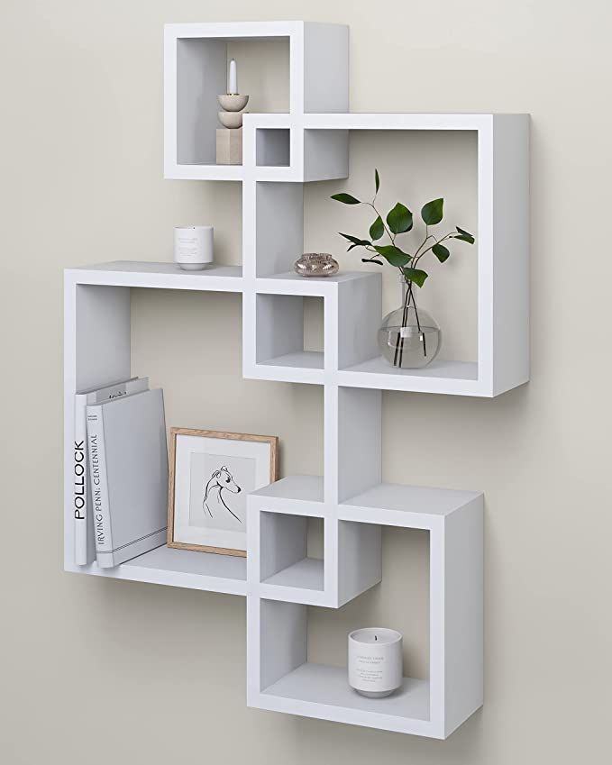 Modern Intersecting Cube Shelf – Wall-Mounted Display for Home Decor