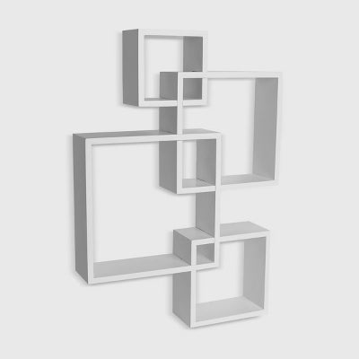 Modern Intersecting Cube Shelf – Wall-Mounted Display for Home Decor