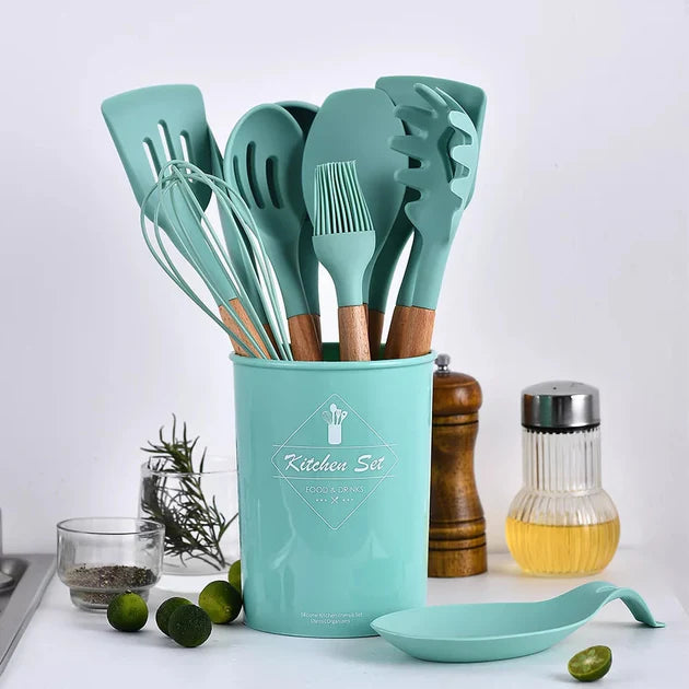 Kitchen Cooking Utensils Set, Non-Stick Silicone Cooking Kitchen Utensils, Heat Resistant Kitchen Gadgets Utensil Set
